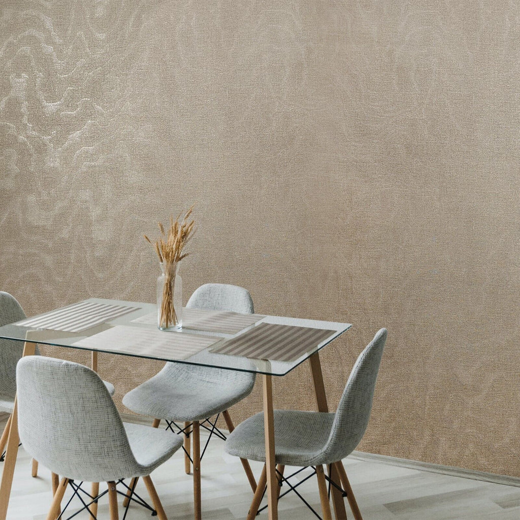 Z38027 Plain khaki tan metallic worn out faux fabric textured contempo ...