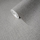 WM38528601 Plain matt gray Faux woven barn fabric textured vinyl contemporary wallpaper