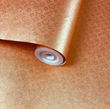 700019 Portofino Non-woven modern Wallpaper Copper Gold Metallic monogram