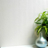 RD80103 Anaglypta white striped Herringbone Paintable Wallpaper
