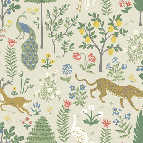 RP7303 Rifle Paper Co. Second Edition Beige Wallpaper MENAGERIE