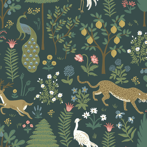 RP7306 Rifle Paper Co. Second Edition Blue Wallpaper MENAGERIE