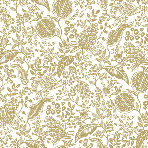RP7391 Floral White Wallpaper Textured POMEGRANATE