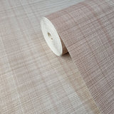 135023 Striped Wallpaper Light Brown sand Textured faux sisal grasscloth lines plaid