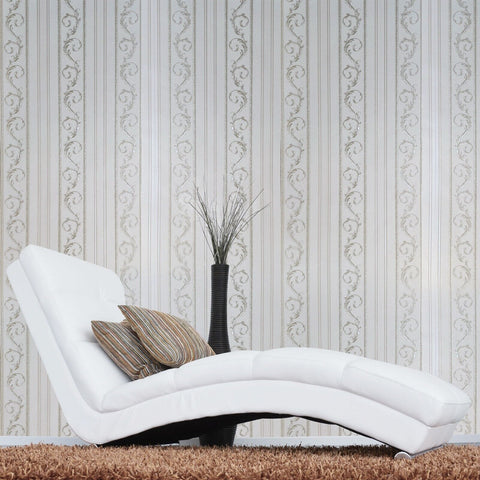 M5281B, M5281 Striped ivory off white tan textured line damask Wallpaper Can Be Used As Border