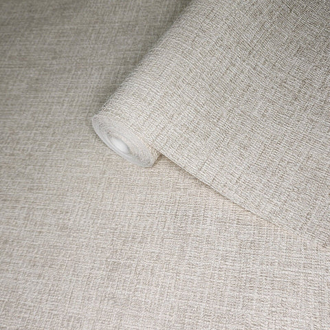 Z44955 Tan Beige cream faux Sackcloth Woven fabric textured plain modern wallpaper roll