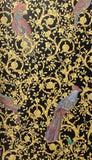 37053-1 Barocco Birds Textured Black Gold Wallpaper - wallcoveringsmart