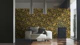 34325-2 Butterfly Barocco Gold Black Wallpaper - wallcoveringsmart