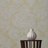 75904 Portofino Victorian gold off white matt damask Wallpaper 