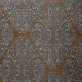 M5664 Wallpaper Blue copper bronze metallic diamond damask faux fabric textured
