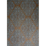 M5664 Wallpaper Blue copper bronze metallic diamond damask faux fabric textured