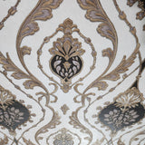 Z47033 Vinyl Victorian white purple gray gold metallic ogee damask textured Wallpaper