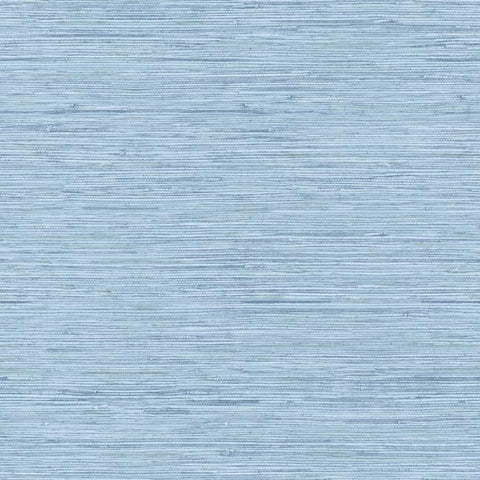 WB5504 York Horizontal Faux Grasscloth Water Blue Wallpaper