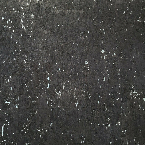 WM181301 Natural cork charcoal black dark brown silver metallic Wallpaper 