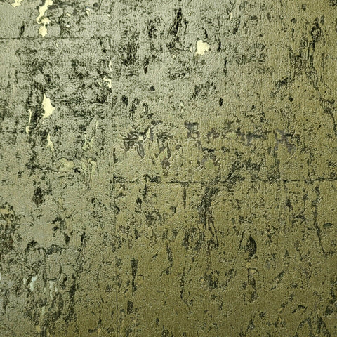 WM182001 Real natural cork Dark Gold metallic textured Wallpaper 