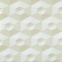 WM3050601 3D illusion tan beige off white geometric hexagon