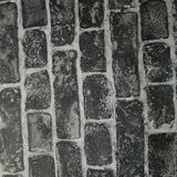 WM30682201 Charcoal gray black 3D illusion Brick Wallpaper 
