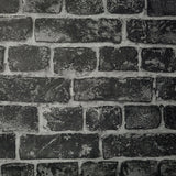 WM30682201 Charcoal gray black 3D illusion Brick Wallpaper 