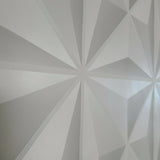 WM3091001 Gray off white geometric square triangles 3D illusion Wallpaper