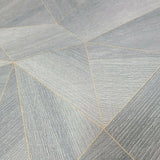 WM36133301 Grayish blue gold Geometric faux wood Wallpaper