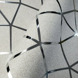WM4248901 Geometric trellis gray white silver metallic Wallpaper