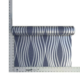 WM4268601 Geometric wave lines navy blue silver Textured Wallpaper