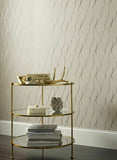 WM620140601 Textured white Wavy lines Wave brass gold Wallpaper 