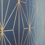 WM70301601 Diamond Triangle Geometric lines navy blue bronze 3D Wallpaper 