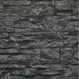WM70712301 Charcoal gray black faux stone 3D Wallpaper 