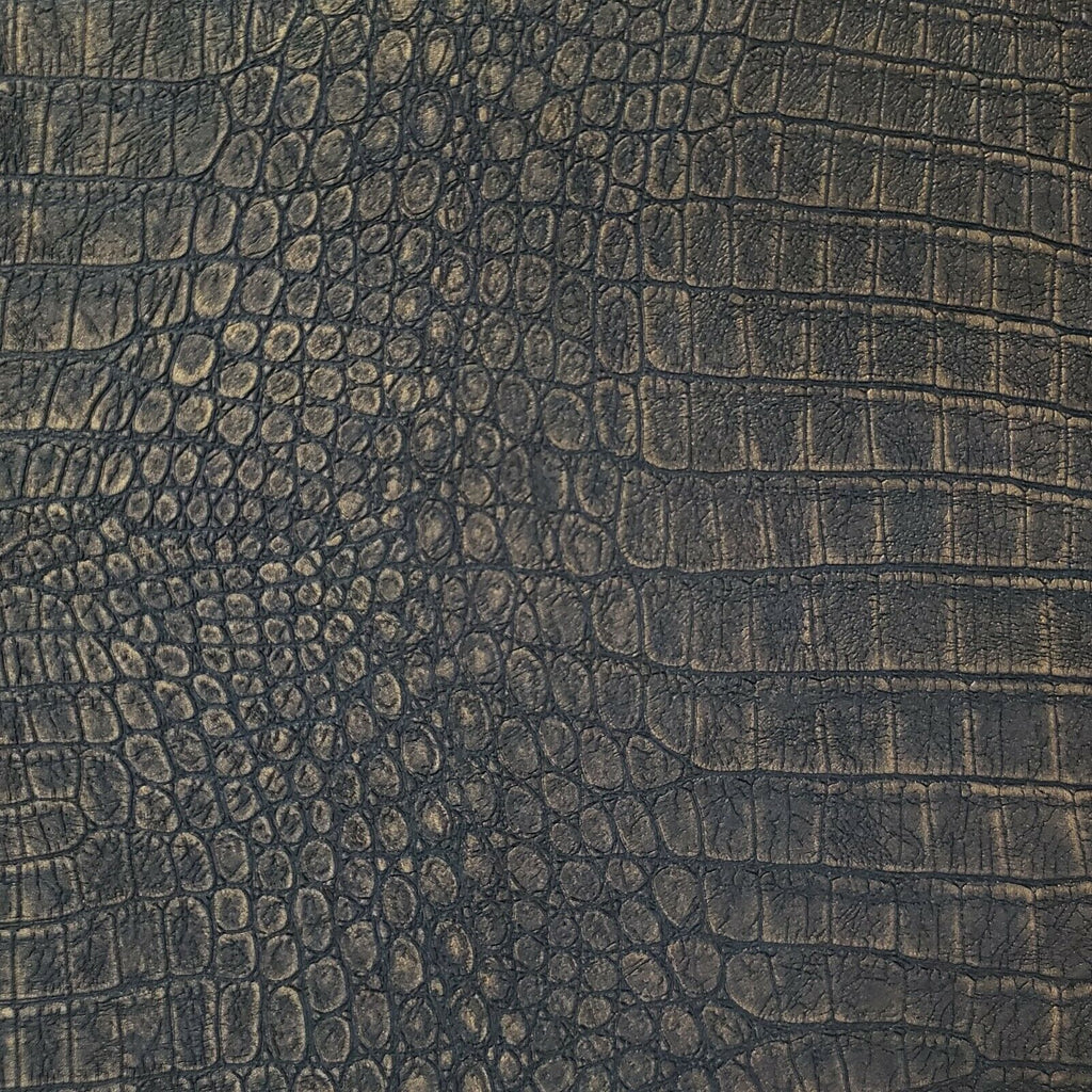 WM71547701 Crocodile Black Copper Metallic Textured Wallpaper ...