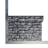 WM90792901 Charcoal gray black 3D Textured Brick Stone Wallpaper 