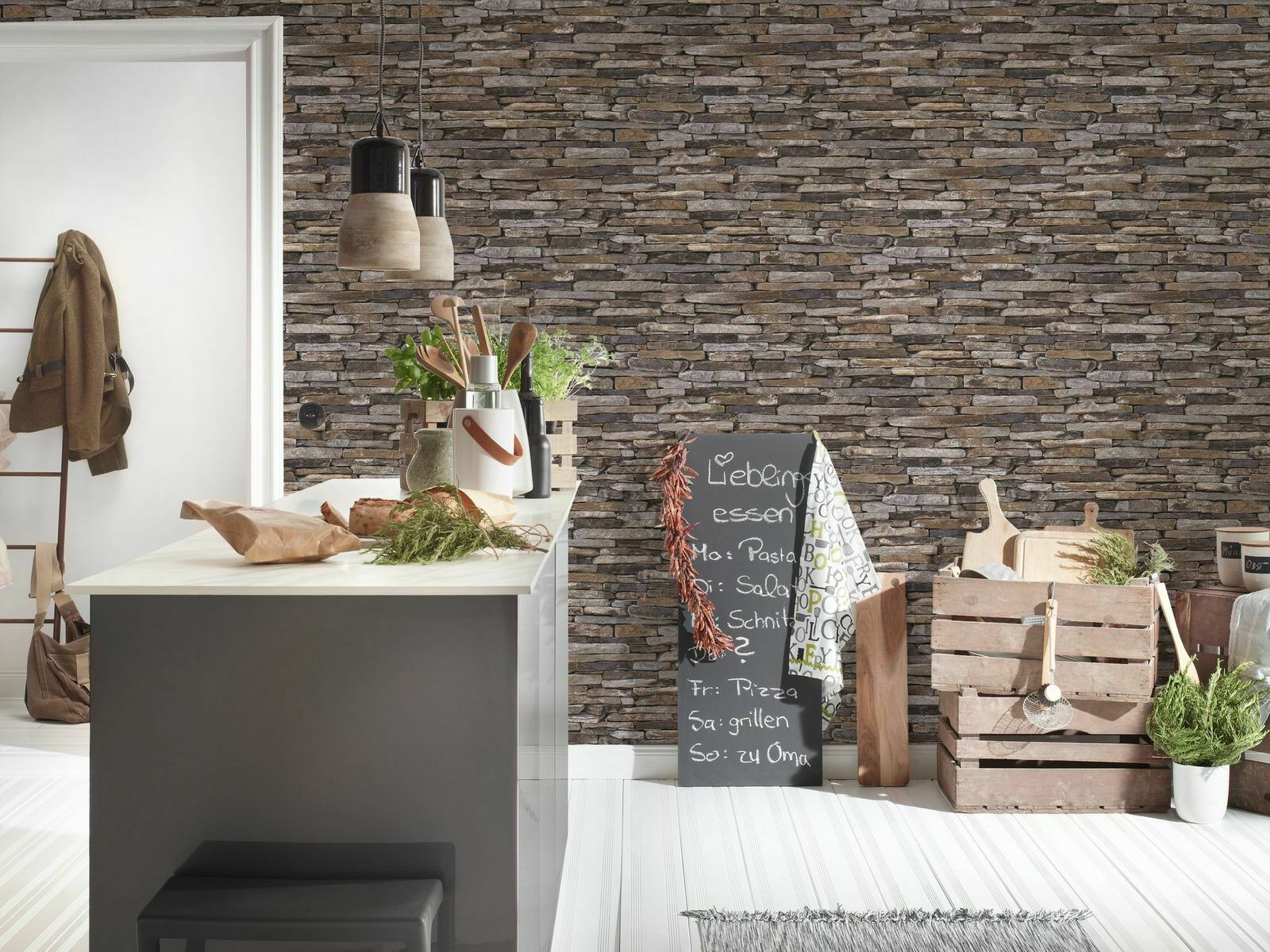 WM91421701 Brown rust purple faux sand stone 3D Wallpaper