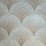 WMBA22004301 Peach Pink Cream White faux Scale mosaic tiles Wallpaper