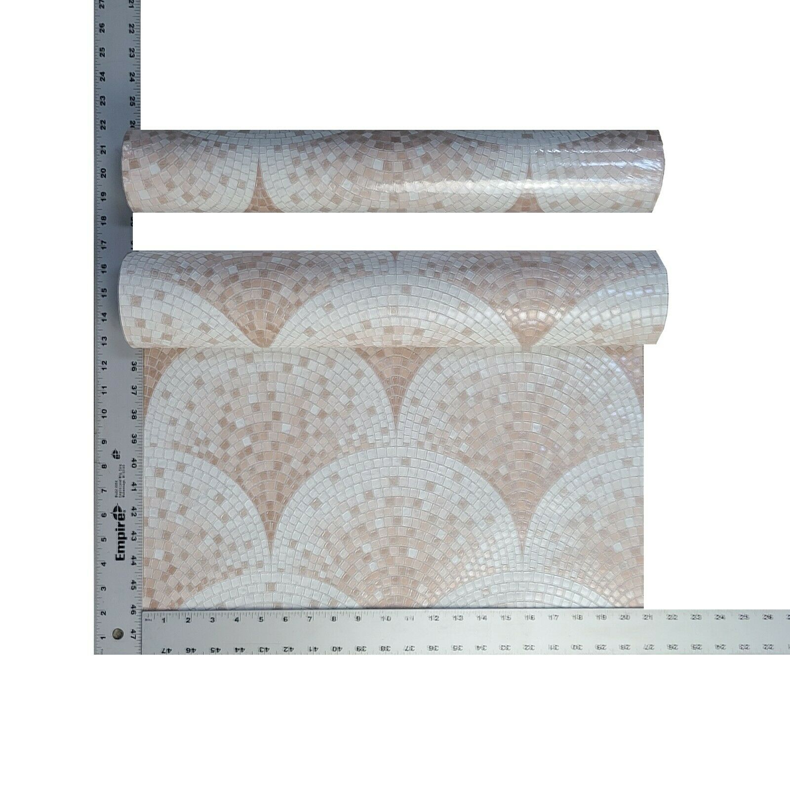 WMBA22004301 Peach Pink Cream White faux Scale mosaic tiles