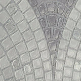WMBA22004401 Gloss White Gray faux Fish Scale mosaic tiles Wallpaper