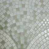 WMBA22004501 Mint green white tan faux Scale mosaic tiles Wallpaper