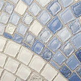 WMBA22004601 Gloss White blue faux Fish Scale mosaic tiles Wallpaper
