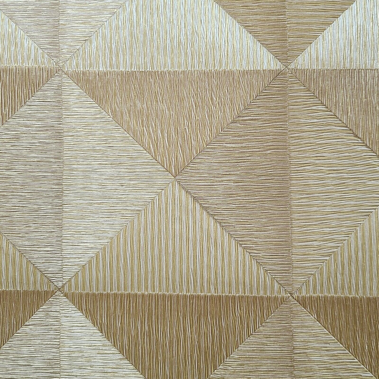 M16022 Bronze brown gold diamond geometric 3D lines Wallpaper –  wallcoveringsmart