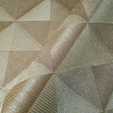WMBA22006301 Brown silver metallic geometric 3D illusion Wallpaper
