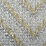 WMBA22009201 Beige silver yellow metallic faux fabric chevron Wallpaper