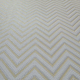 WMBA22009201 Beige silver yellow metallic faux fabric chevron Wallpaper