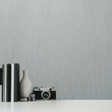 WMBL1006701 Gray Silver plain textured stria lines Wallpaper