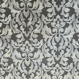WMBL1010501 Victorian charcoal matt black silver damask Wallpaper