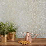 WMDE12012501 Ombre Off white yellow gold metallic faux fabric Wallpaper