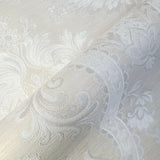 WMJC1007401 Victorian Tan white cream gold metallic damask Wallpaper
