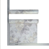 WMJM1001601 Gray Silver brass flowers floral faux fabric Wallpaper