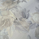 WMJM1001601 Gray Silver brass flowers floral faux fabric Wallpaper