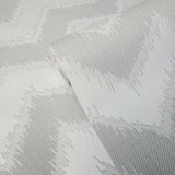 WMJM1002301 White gray faux fabric textured chevron 3D Wallpaper 