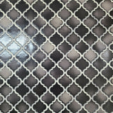 WMNF23208601 Charcoal gray black Moroccan trellis faux tiles Wallpaper