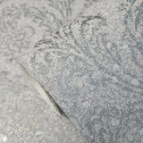 WMSR21010201 Faux Mica vermiculite stone gray silver Victorian Wallpaper